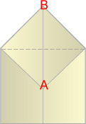 Step 8: Fold up point A marked to meet point B. - Flying Fish Paper Airplane